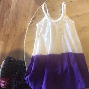New Purple and white half tie-dyed tank top